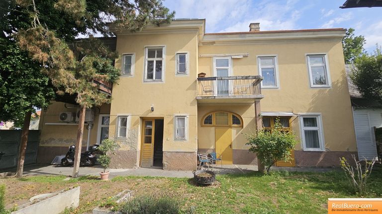 Gartenseitige Hausansicht derzeit