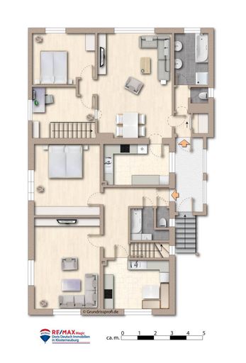 Grundriss Erdgeschoss möbliert