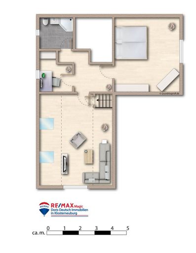 Grundriss Dachgeschoss möbliert