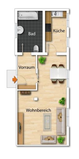 Grundriss als schematische Dartstellung