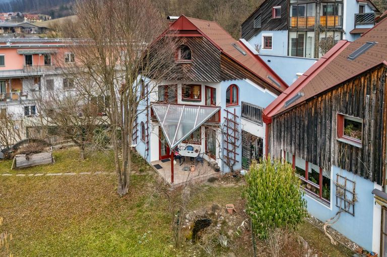 Luftbild Haus mit Garten