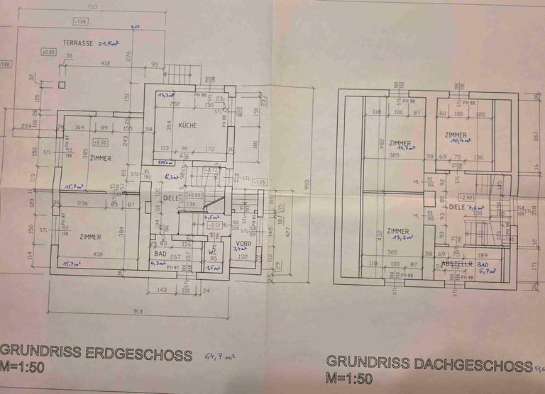 Grundriss bemaßt