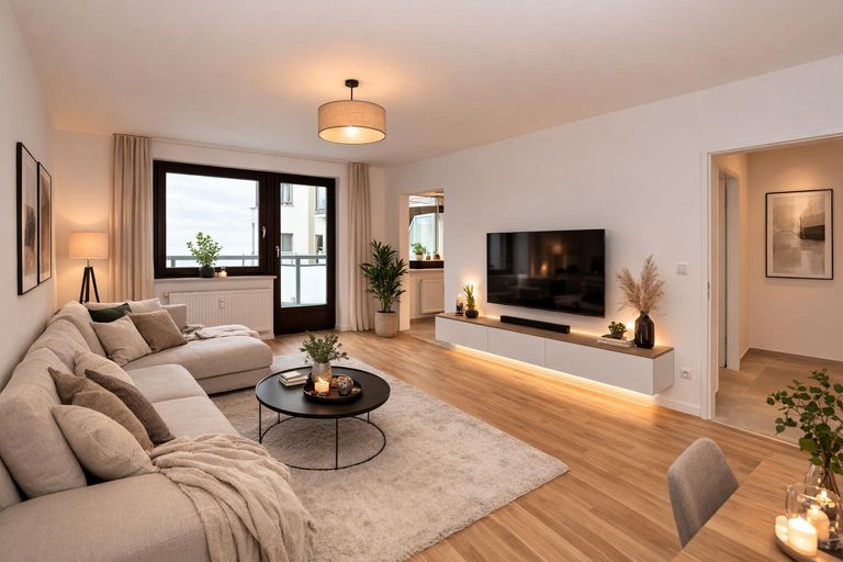 Wohnzimmer (virtuell eingerichtet)