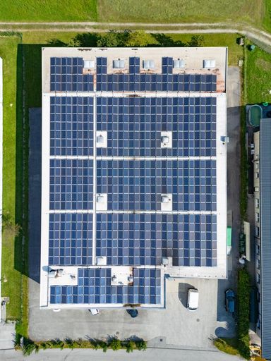 Drohnenansicht des Gebäudes