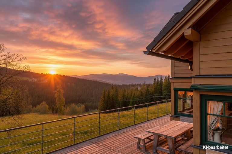 KI-Terrasse Sonnenuntergang