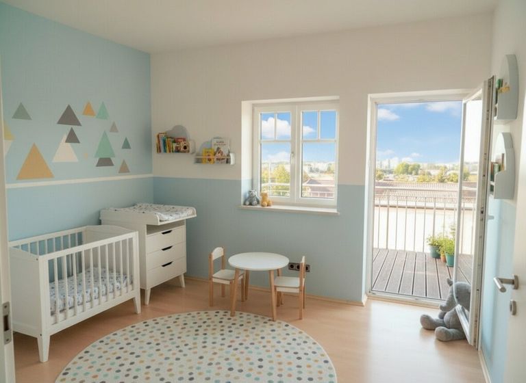 Zimmer im Obergeschoss: KI generierte Einrichtung