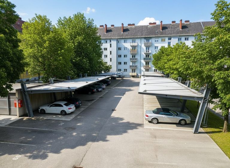 anmietbare überdachte und nicht überdachte PKW Stellplätze