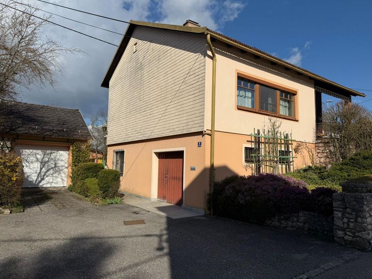 Westansicht mit Garage