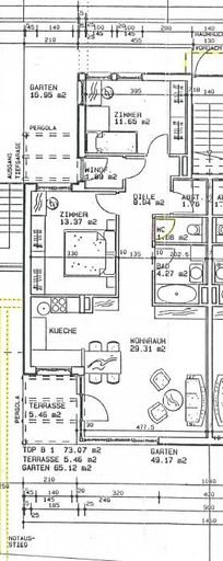 Grundrissplan Top B1