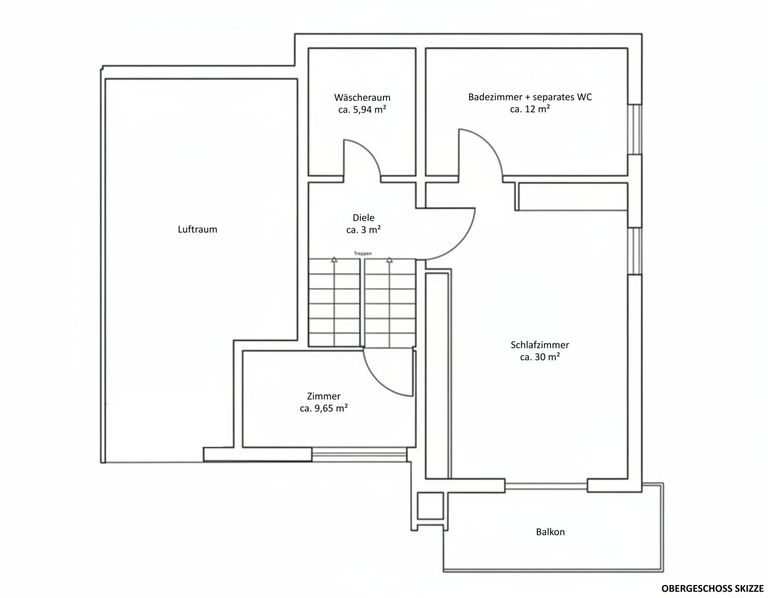 Grundrissplan Obergeschoss