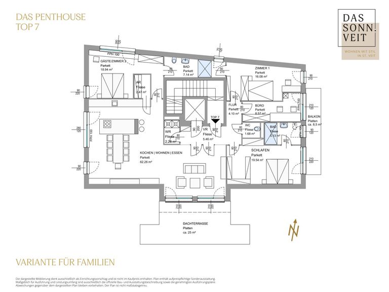 Grundrissplan - Das Penthouse