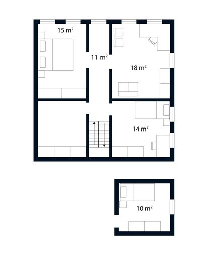 Grundrissplan 1. und 2. OG