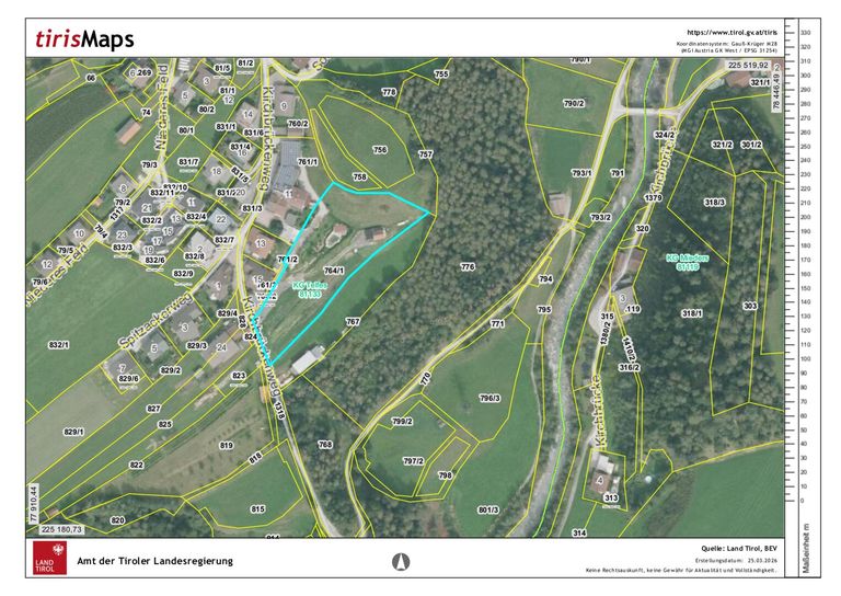 Lageplan gesamtes Grundstück ohne Teilung