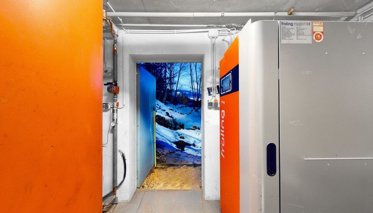 Heizungsraum im Mehrzweck-Unterstand