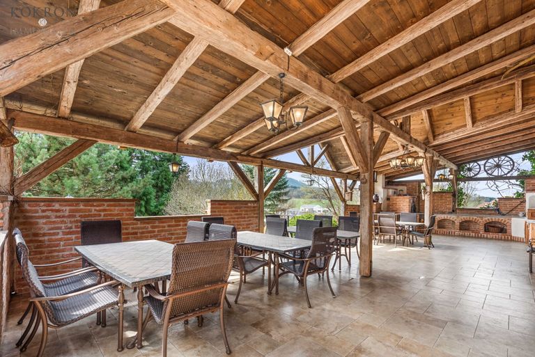 "Heurigen"-Terrasse mit Steinofen, Holzofen, Bierzapfstelle, WCs, Küche