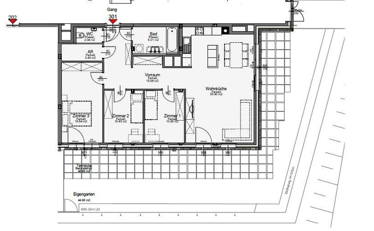 Grundrissplan Top 301