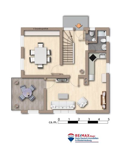 Grundriss Erdgeschoss möbliert