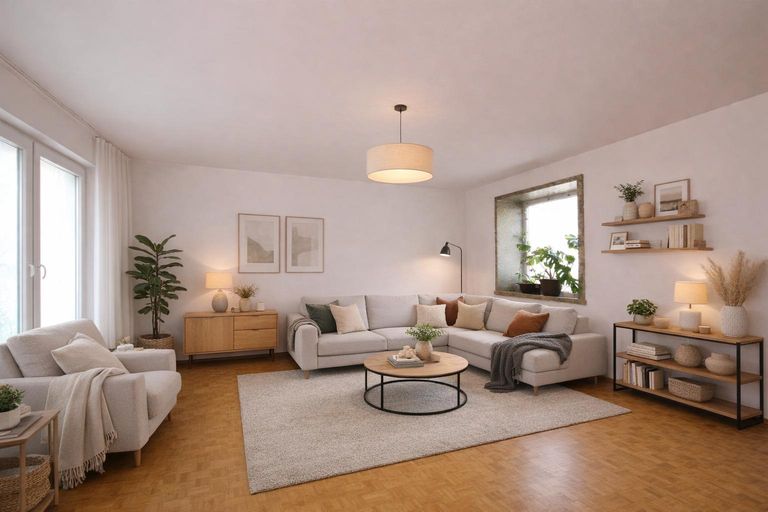 Wohnzimmer (virtuell eingerichtet)