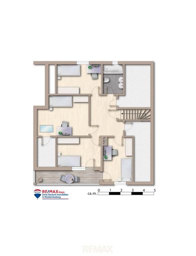 Grundriss Dachgeschoss möbliert