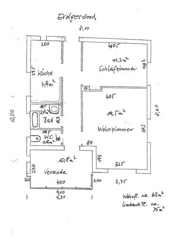 Plan-Skizze Erdgeschoß
