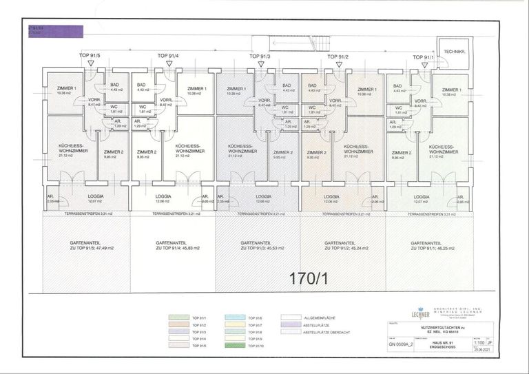 Grundriss Top 1 bis 5