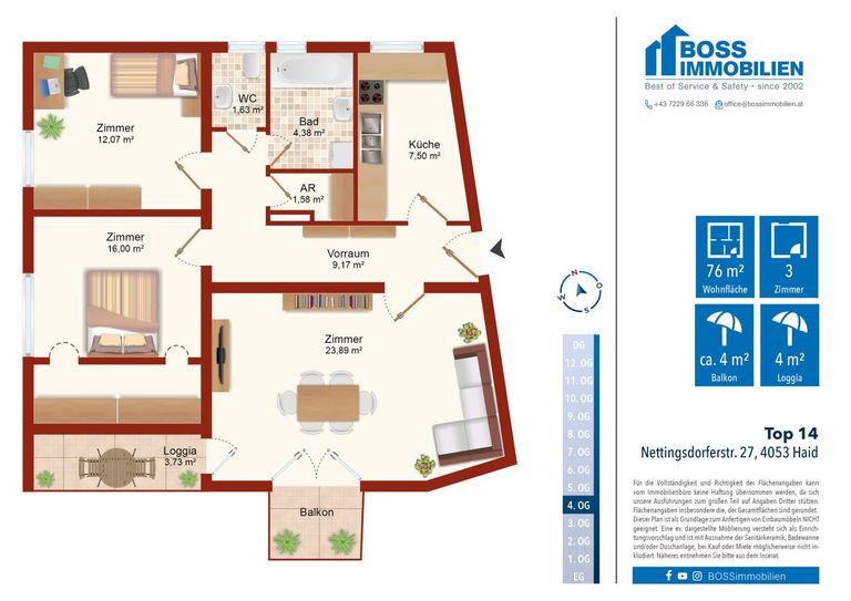 Grundriss Nettingsdorferstraße 27, Top 14