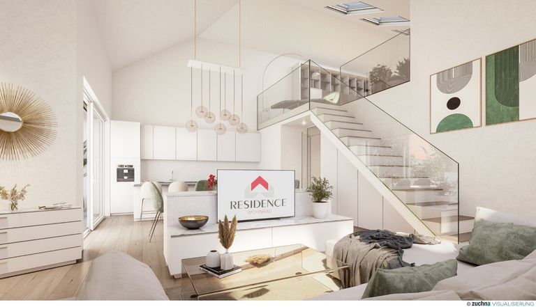 Ansicht - Großes 2 Zimmer LOFT mit Galerie & Traumterrasse und Aufzug in generalsanierter Ceconi-Villa Kauf Elisabeth-Vorstadt Salzburg