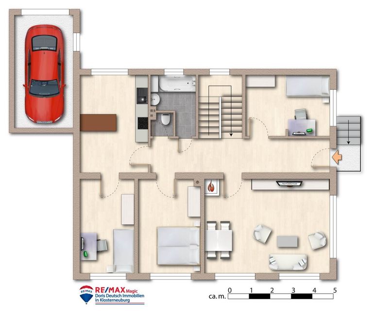 Grundriss Erdgeschoss möbliert
