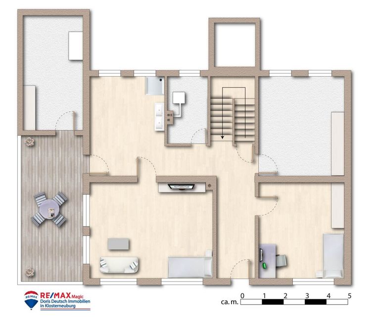 Grundriss Kellergeschoss möbliert