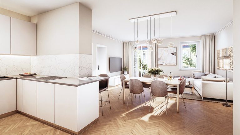 Ansicht -2 Zimmerwohnung mit Aufzug und Balkon in generalsanierter Ceconi-Villa  Kauf Elisabeth-Vorstadt Salzburg