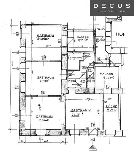 GRUNDRISS - drei Lokale zusammengelegt