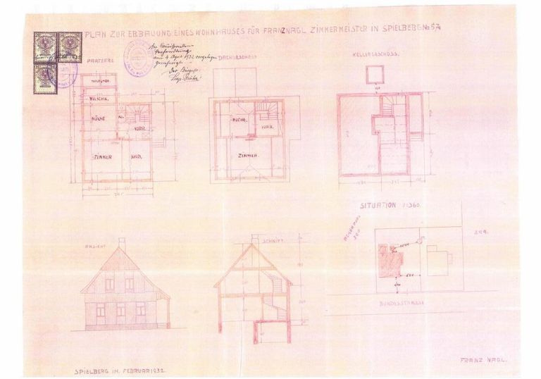 Plan Baubewilligung 1932