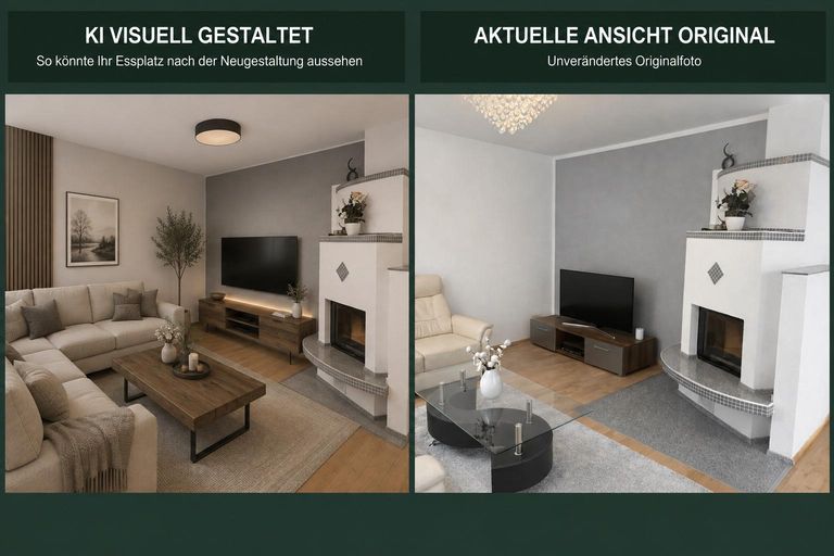 Wohnzimmer mit Kachelofen - EG