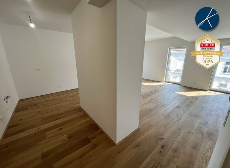 Wohnzimmer und Küche, kreisförmig begehbar