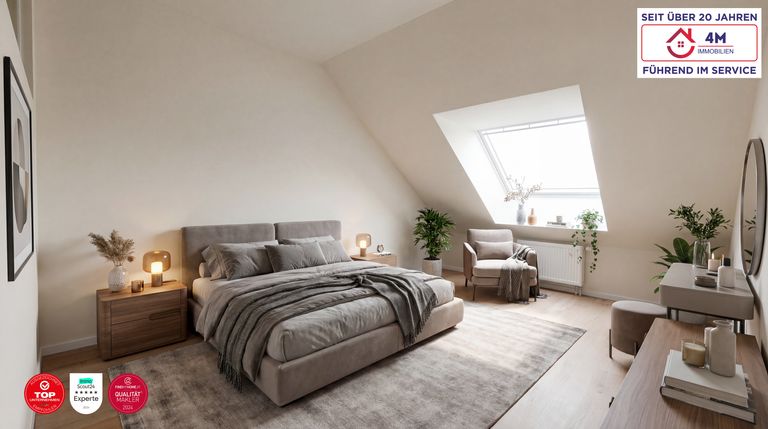 Schlafzimmer gestagt