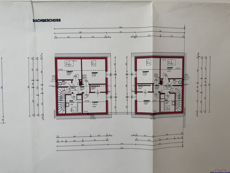 Dachgeschoß Haus 1 und Haus 2