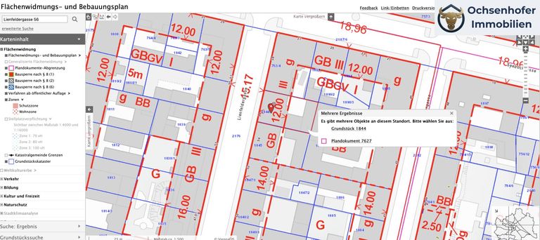 Plandokument auf Flächenwidmung- und Bebauungsplan