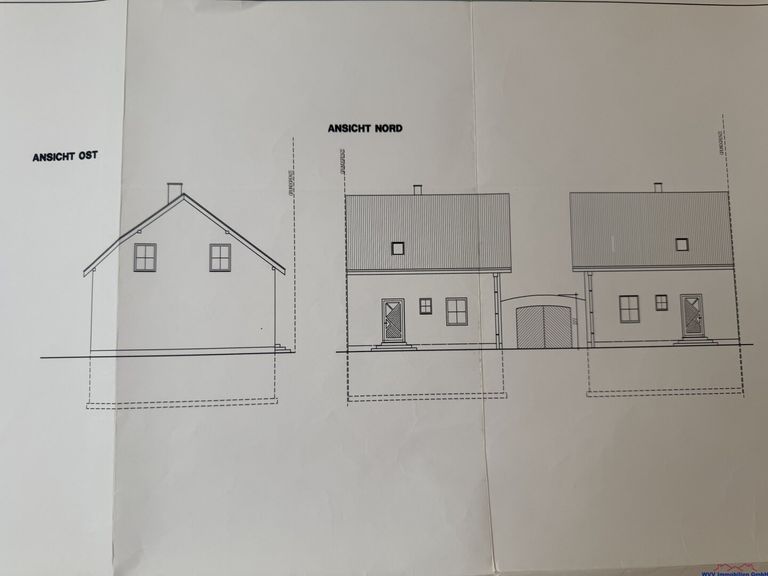 Nord- und Ostansicht Haus 1 und Haus 2