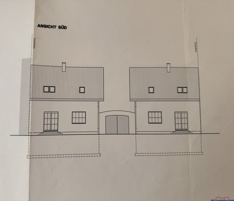 Südansicht Haus 1 und Haus 2