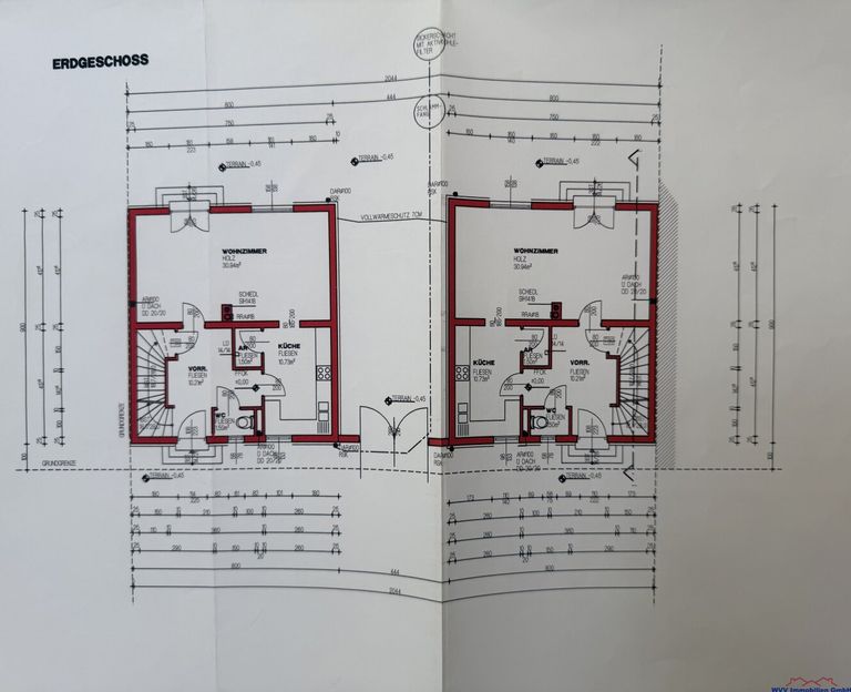 Erdgeschoß Haus 1 und Haus 2