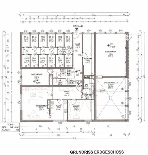 Grundriss Wohnhaus - Erdgeschoss