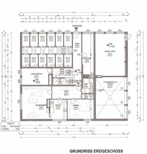 Grundriss Wohnhaus - Erdgeschoss