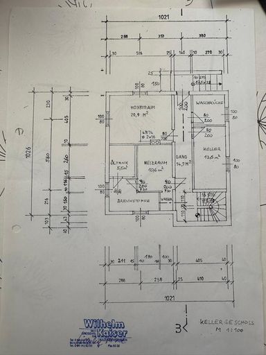 Grundriss Kellergeschoss Wohnhaus