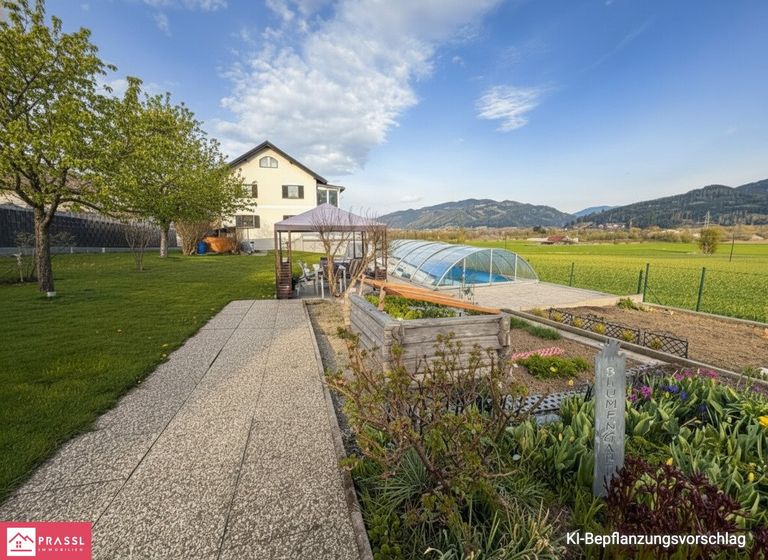 Ansicht West mit Ki Bepflanzungsvorschlag Bäume