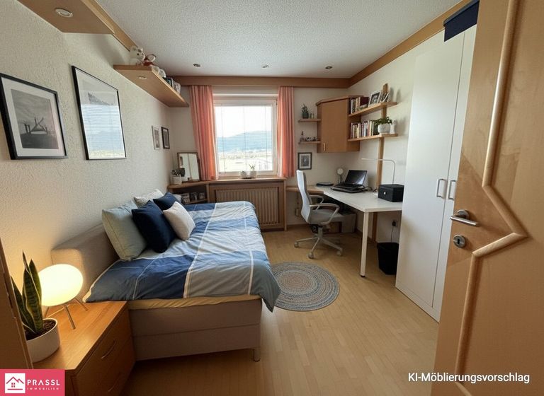 Hochparterre - Zimmer 3 KI Möblierungsvorschlag