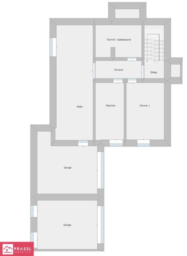 Skizze Kellergeschoss - unmaßstäblich