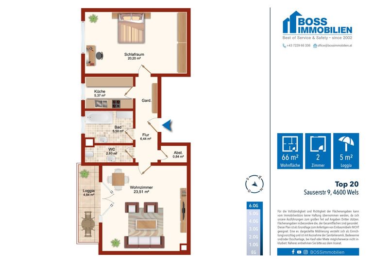 Grundriss Sauserstr 9, Top 20