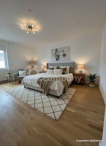 Großes Zimmer, KI generiert: Möblierung