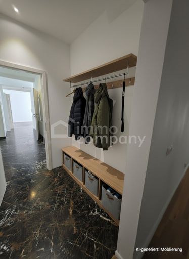 Garderobe, KI generiert: Möblierung