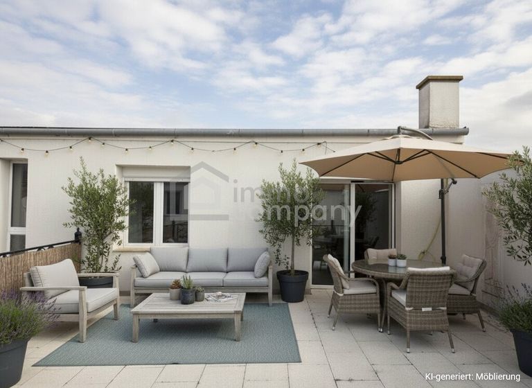 Terrasse, KI generiert: Möblierung